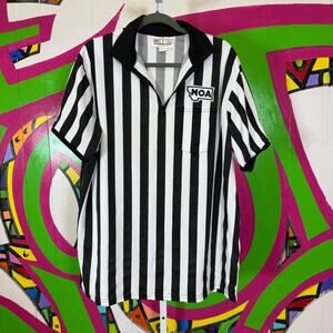 SMIT TEEZ Black and White Striped Shirt Referee Uniform. Size XL. Excellent cond
